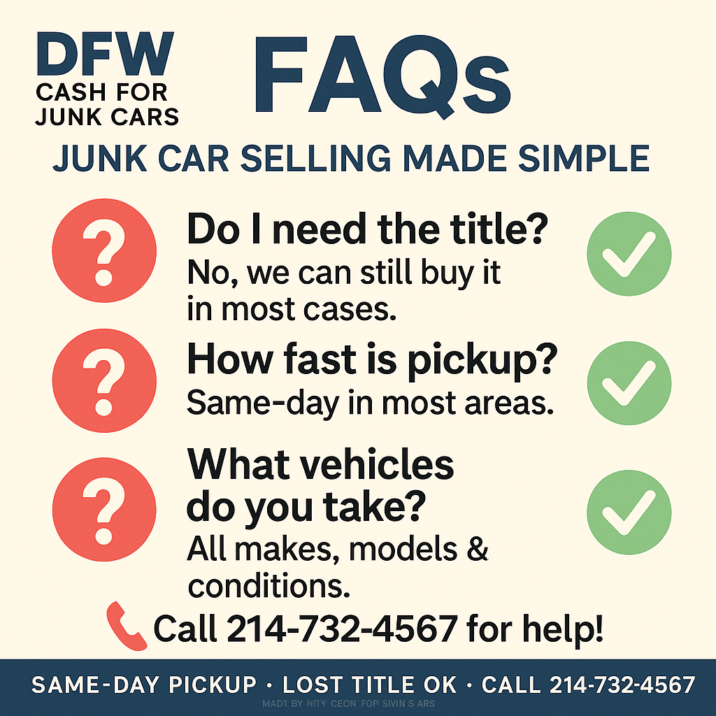 Why choose DFW cash for junk cars in royce city tx - We pay top dollar for junk cars in DFW and East texas